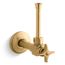 1/2" Angle Supply w/ Stop, Cross Handle And Rigid Vertical Tube (Vibrant Brushed Moderne Brass), K-7653-2MB