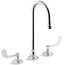 Triton Bowe 0.5 GPM Widespread Bathroom Sink Faucet w/ Laminar Flow, Gooseneck Spout And Wristblade Handles, Drain Not Included (Polished Chrome), K-800T70-5ANL-CP