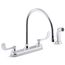 Triton Bowe 1.5 GPM Kitchen Faucet w/ 9-5/16" Gooseneck Spout, Matching Finish Sidespray, Aerated Flow And Wristblade Handles (Polished Chrome), K-810T71-5AHA-CP