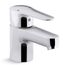 July Centerset Commercial Bathroom Faucet w/ Ground Joints, Grid Drain, 0.5 GPM Spray And 3-1/4" Lever Handle (Polished Chrome), K-97283-4-CP
