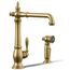 Artifacts Single-handle Kitchen Faucet w/ Side Sprayer (Vibrant Brushed Moderne Brass), K-99265-2MB