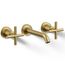 Purist Wall Mount Bathroom Faucet w/ Cross Handles, 1.2 GPM (Vibrant Brushed Moderne Brass), K-T14413-3-2MB