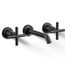 Purist Wall Mount Bathroom Faucet w/ Cross Handles, 1.2 GPM (Matte Black), K-T14413-3-BL