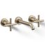 Purist Wall Mount Bathroom Faucet w/ Cross Handles, 1.2 GPM (Vibrant Brushed Bronze), K-T14413-3-BV