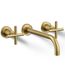 Purist Wall Mount Bathroom Faucet w/ Cross Handles, 1.2 GPM (Vibrant Brushed Moderne Brass), K-T14414-3-2MB