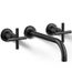 Purist Wall Mount Bathroom Faucet w/ Cross Handles, 1.2 GPM (Matte Black), K-T14414-3-BL
