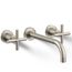 Purist Wall Mount Bathroom Faucet w/ Cross Handles, 1.2 GPM (Vibrant Brushed Nickel), K-T14414-3-BN