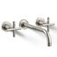 Purist Wall Mount Bathroom Faucet w/ Cross Handles, 1.2 GPM (Vibrant Polished Nickel), K-T14414-3-SN