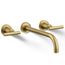 Purist Wall Mount Bathroom Faucet w/ Lever Handles, 1.2 GPM (Vibrant Brushed Moderne Brass), K-T14414-4-2MB