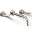 Purist Wall Mount Bathroom Faucet w/ Lever Handles, 1.2 GPM (Vibrant Brushed Nickel), K-T14414-4-BN