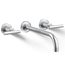 Purist Wall Mount Bathroom Faucet w/ Lever Handles, 1.2 GPM (Polished Chrome), K-T14414-4-CP