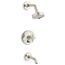 Purist Rite-temp Bath And Shower Trim Kit w/ Push-button Diverter And Cross Handle, 2.5 GPM (Vibrant Polished Nickel), K-T14420-3-SN