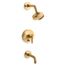 Purist Rite-temp Bath And Shower Trim Kit w/ Push-button Diverter And Lever Handle, 2.5 GPM (Vibrant Brushed Moderne Brass), K-T14421-4-2MB