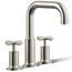 Purist Deck Mounted Bath Faucet Trim w/ Cross Handles (Vibrant Polished Nickel), K-T14428-3-SN