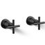 Purist Deck- Or Wall Mount Bath Faucet Handle Trim w/ Cross Design (Matte Black)