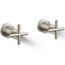 Purist Deck- Or Wall Mount Bath Faucet Handle Trim w/ Cross Design (Vibrant Brushed Nickel), K-T14429-3-BN