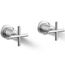 Purist Deck- Or Wall Mount Bath Faucet Handle Trim w/ Cross Design (Polished Chrome)