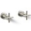 Purist Deck- Or Wall Mount Bath Faucet Handle Trim w/ Cross Design (Vibrant Polished Nickel)