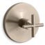 Purist Mastershower Temperature Control Valve Trim w/ Cross Handle (Vibrant Brushed Bronze), K-T14488-3-BV
