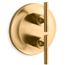 Purist Mastershower Temperature And Volume Control Valve Trim (Vibrant Brushed Moderne Brass)