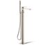 Parallel Floor Mount Bath Filler Trim w/ Handshower (Vibrant Brushed Nickel)
