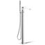 Parallel Floor Mount Bath Filler Trim w/ Handshower (Polished Chrome)