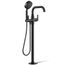 Castia Floor Mount Bath Filler Trim w/ Handshower (Matte Black)