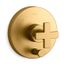 Composed Rite-temp Valve Trim w/ Push-button Diverter And Cross Handle (Vibrant Brushed Moderne Brass)