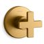 Composed Mastershower Transfer Valve Trim w/ Cross Handle (Vibrant Brushed Moderne Brass)