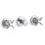 Triton Wall Mount Valve Trim w/ Push Button Diverter And Cross Handles, Requires Valve (Polished Chrome)