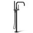Purist Floor Mount Bath Filler Trim w/ Handshower (Matte Black)