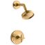 Purist Rite-temp Shower Trim Kit w/ Cross Handle, 2.5 GPM (Vibrant Brushed Moderne Brass)