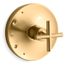 Purist Rite-temp Valve Trim w/ Cross Handle (Vibrant Brushed Moderne Brass)