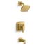 Riff Rite-temp Bath And Shower Trim Kit, 2.5 GPM (Vibrant Brushed Moderne Brass)