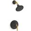 Tone Rite-temp Shower Trim Kit, 2.5 GPM (Matte Black w/ Brushed Moderne Brass)