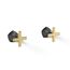 Wall-Mount Bathroom Sink Faucet Cross Handle Trim, 1.2 GPM (Matte Black w/ Brushed Moderne Brass)
