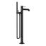 Occasion Floor-Mount Bath Filler Trim w/ Handshower (Matte Black), K-T27025-4-BL