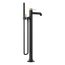 Occasion Floor-Mount Bath Filler Trim w/ Handshower (Matte Black w/ Brushed Moderne Brass), K-T27025-4-BMB