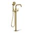 Floor-Mount Bath Filler Trim w/ Handshower (Vibrant Brushed Moderne Brass), K-T35924-4-2MB