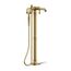 Floor-Mount Bath Filler Trim w/ Handshower (Vibrant Brushed Moderne Brass), K-T72790-9M-2MB