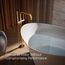 Purist Floor-Mount Bathtub Filler Trim with Handshower (Vibrant Brushed Moderne Brass), K-T97328-4-2MB