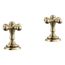 Artifacts Deck-Mount Bath Faucet Handle Trim w/ Cross Design (Vibrant French Gold), K-T98071-3-AF