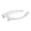Stronghold Commercial Elongated Toilet Seat w/ Integrated Handle, Self-Sustaining Check Hinge And Antimicrobial Agent (White), K-4731-SA-0