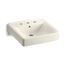 20" X 18" Wall-Mount/Concealed Arm Carrier Bathroom Sink w/ 8" Widespread Faucet Holes (Biscuit), K-2053-96