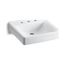 20" X 18" Wall-Mount/Concealed Arm Carrier Bathroom Sink w/ 8" Widespread Faucet Holes (White), K-2053-N-0