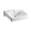 20" X 18" Wall-Mount/Concealed Arm Carrier Bathroom Sink Left-Hand Soap Dispenser Hole (White), K-2084-L-0