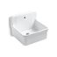 24" X 22" Bracket-Mount Scrub-Up/Plaster Sink w/ Single Faucet Hole (White), K-12784-0