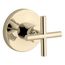 Purist Mastershower Transfer Valve Trim w/ Cross Handle (Vibrant French Gold), K-T14491-3-AF