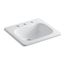 21" Rectangular Drop-In Bathroom Sink (White), K-2895-8-0