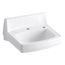 Greenwich 20-3/4" X 18-1/4" Wall-Mount/Concealed Arm Carrier Bathroom Sink w/ Single Faucet Hole, No Overflow And Right-Hand Soap Dispenser Hole (White), K-2031-NR-0